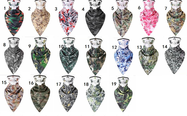 cycling skull half face masks camo tactical hood wraps scarf CS Ski scarves mask camouflage breathable mask for fishing hiking hunting