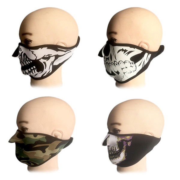 Breathable Face Masks Ultra Comfortable Cycling Lightweight Bicycle Skull Printing Half Wind Proof Nylon Fashion 5 5xk V