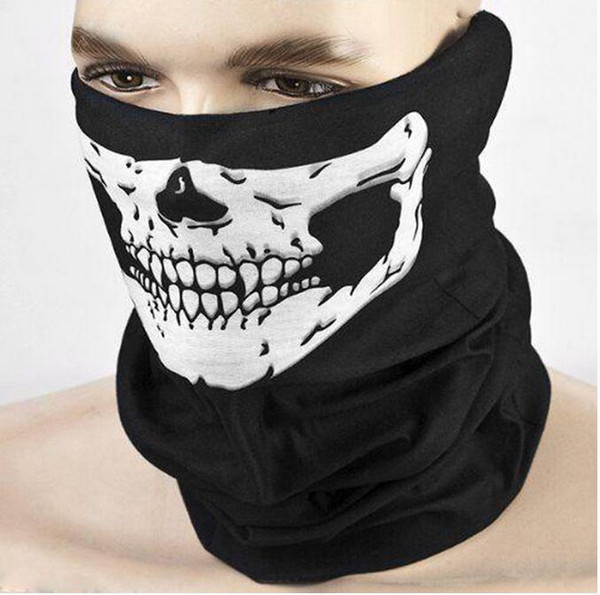 Unsex Skull Half Face Mask Scarf Bandana Bike Motorcycle Scarves Scarf Neck Face Mask Cycling sport Ski Biker Headband party cosplay Masks