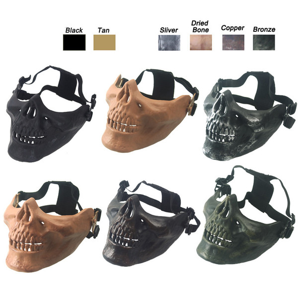 Outdoor Airsoft Shooting Equipment Face Protection Gear Skeleton Mask Half Face Tactical Airsoft Horror Skull Mask