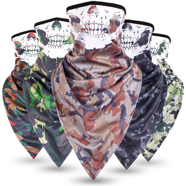 Half Face Mask Special Arms Tactics Camouflage Skull Trigonometric Towel Outdoor Riding Sports Ventilation Neck Sleeve 9 5bxd V