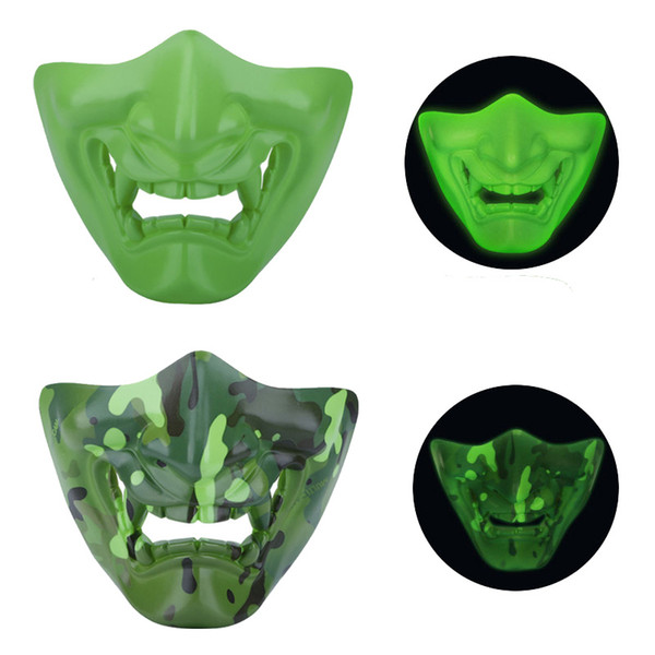 Outdoor Sports Airsoft Shooting Face Protection Gear Tactical Half Face Glow in the Night Mask NO03-122