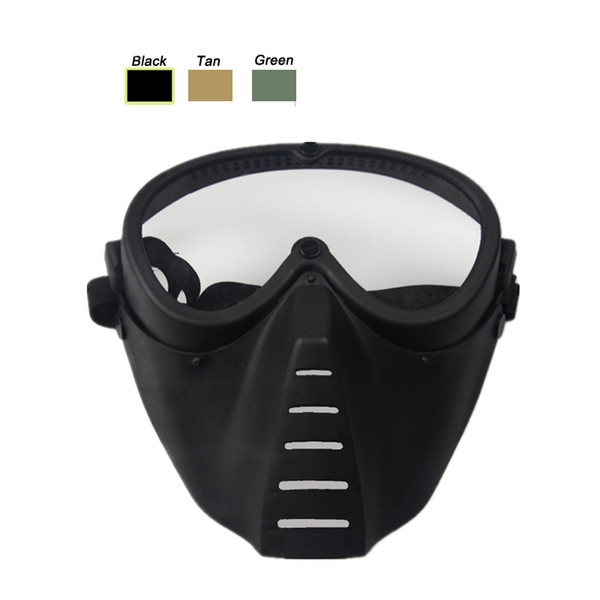 Airsoft Paintball Shooting Equipment Face Protection Gear Full Face Bee Style Tactical PC Lens Paintball Mask