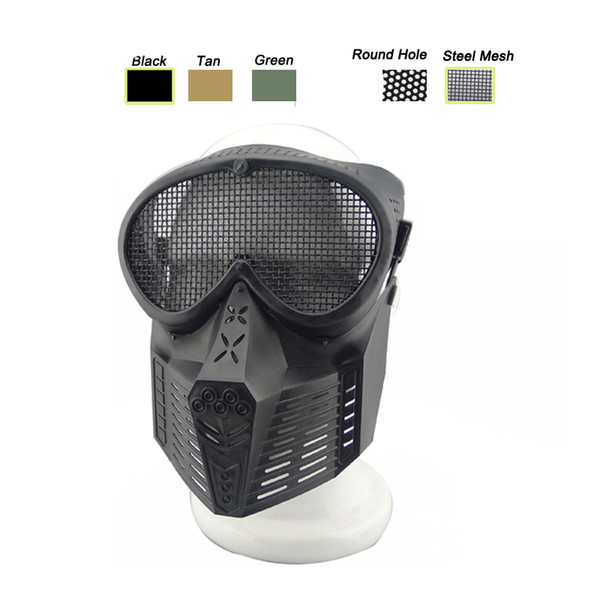 Outdoor Airsoft Shooting Face Protection Gear Metal Steel Wire Mesh Full Face Bee Style Tactical Airsoft Mask