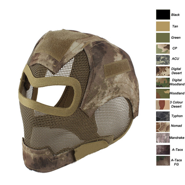 Outdoor Airsoft Shooting Face Protection Gear V7 Metal Steel Wire Mesh Full Face Tactical Airsoft Mask