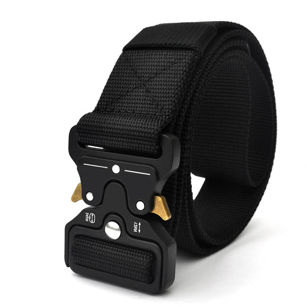 High Quality Tactical Belt Nylon Webbing Riggers Waist Belt Outdoor Adjustable Training Belt Heavy Duty Metal Quick-Release Buckle