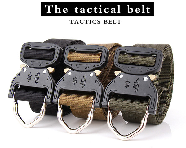 Wholesale 3.8cm US Army Tactialcal Combat Belt SWAT Heavy Duty Knock Off Tactical Belt Hook Nylon Waist Belt Drop Shipping