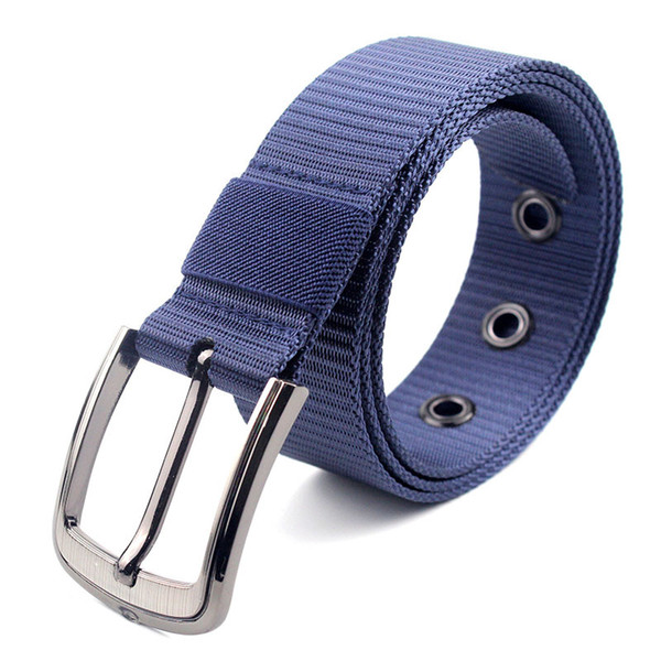 Men's tactical nylon casual outdoor training belt pin buckle