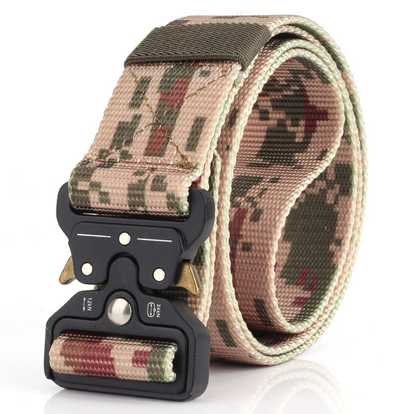 High Quality 3.8 cm Multi-functional Army Training Waistband Nylon Tactical Wasit Belt CS Duty Training Belt with Heavy Cobra Buckle