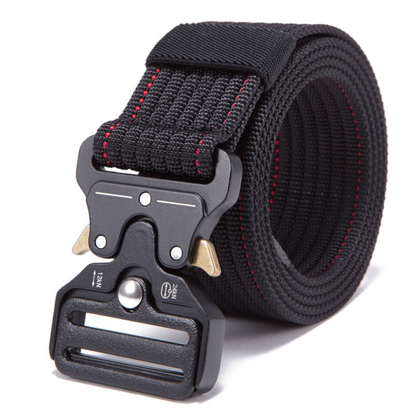 2019 New Mens Adjustable Tactical Belt Heavy Duty Nylon Waist Belt Metal Buckle Outdoor Hunting Training Patrol Combat Belts