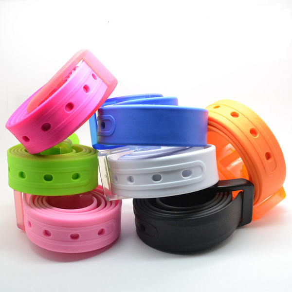 Children's Belt Iron Free Anti Metal Allergy Silicone Color Belt(Color random)