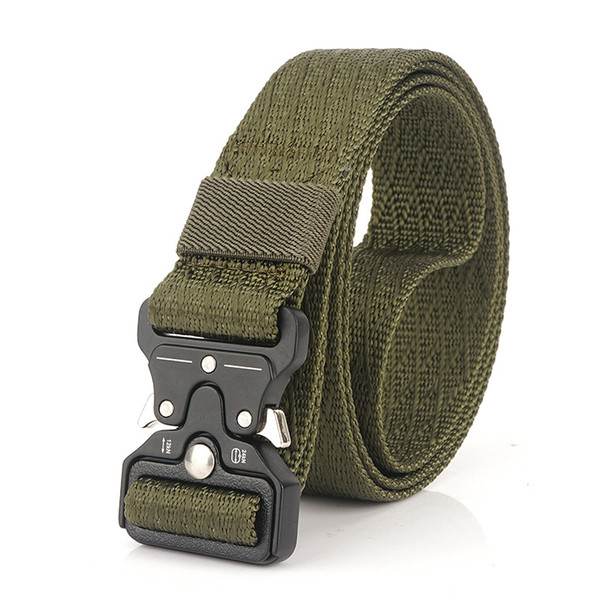 2019 Men's Tactical Belts Heavy Duty Work Belt Quick-Release Metal Buckle Webbing Nylon Belts for Outdoor Sports Travel Hiking 3.2cm Width