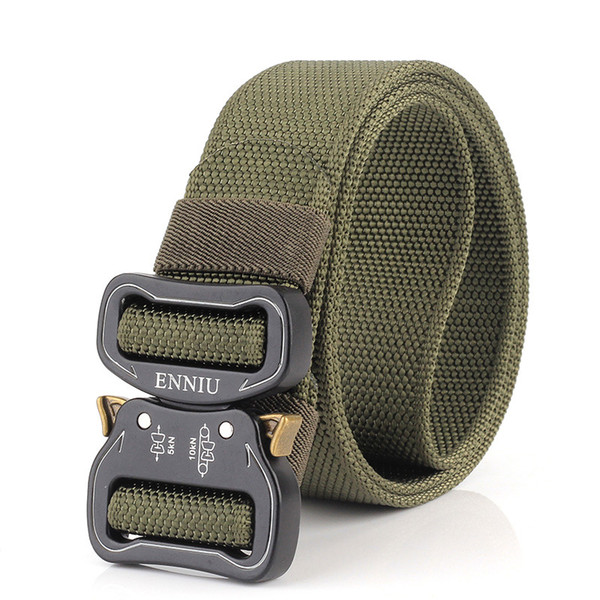 Factory Wholesale Army Tactical Outdoor Climbing Inner Belt Boutique Thickened Waist Nylon Duty Belt with Mamba Snake Style Buckle