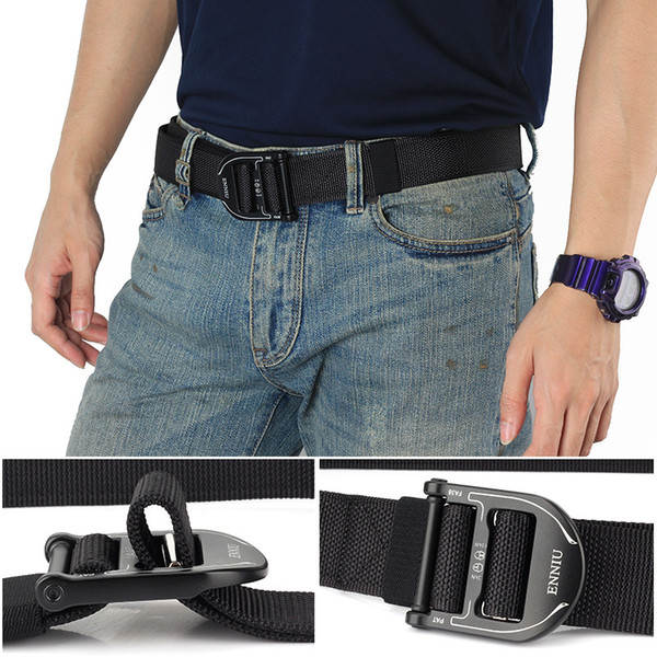 Wholesale High Quality Cheap US Army Outdoor New Nylon Canvas Woven Tactical Inner Belt with Heavy D-ring Quick-release Buckle