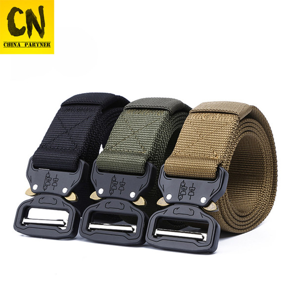 3.8cm Tactical Belt Nylon Belt Men Army Style Belt Metal Buckle Cinturon Quality Jeans Waist Strap Automat Best quality male strap 4ft 1.25m