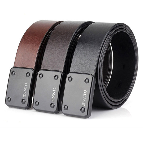 New Black/Coffee/Brown Tactical Quick Double-lock Belt Cow Leather Safety Clasp Professional Outdoor Sports Equipment