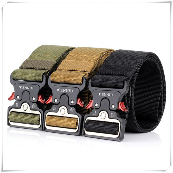 Men Tactical Belt Fast Release Nylon Belt With Metal Buckle Perfect Belt For Outdoor Activities Hot Selling