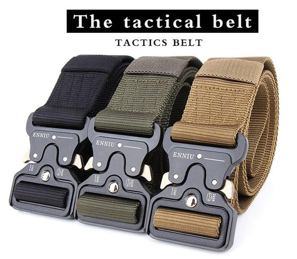 Molle Tactical Buckle Sling Belt Men Male Hiking Climbing Outdoor Duty Support Nylon Belt 4.5CM