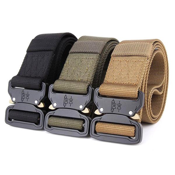 New Tactical Belts Mens Army Combat Nylon Belts Adjust Emergency Survival Waist Belt Tactical Training Gear