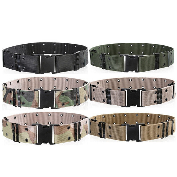 Outdoor sports and leisure tactical belt wild student training outside belt plastic buckle mountaineering belt 5.5CM