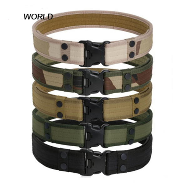 Outdoor Sport Hunting Adjustable Men Belt Camo Camping Sport Airsoft Paintball Canvas Belt Tactical Waistband Hiking