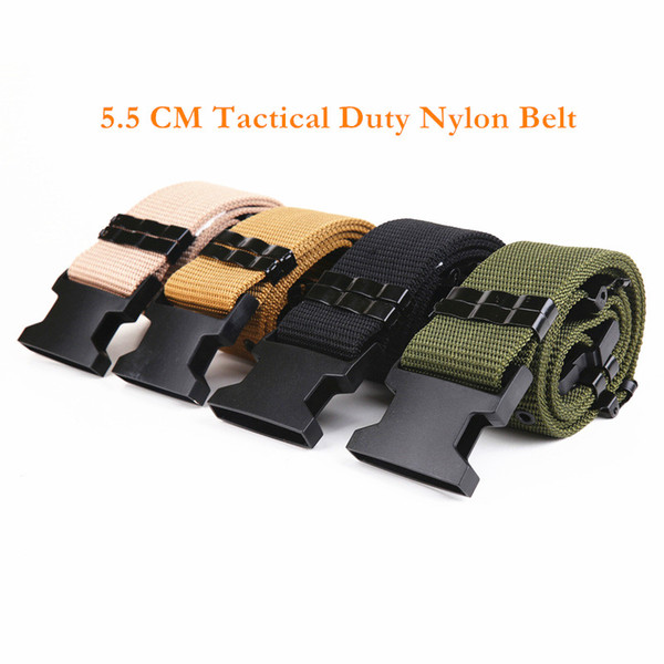 Wholesale Cheap 3 Colors S Outside Tactical Belt Army Combat Thickening Belts 5.5 CM Adjust Emergency Rigger Survival Waist Belt