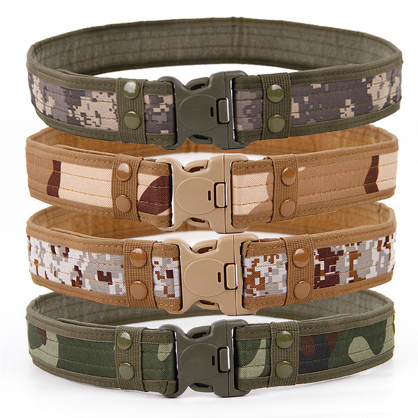 Wholesale Cheap 10 Colors Men's Wear-resistant Comfort Camouflage Canvas Out Belt Outdoor Lengthening Thickening Weaving Tactical Belt