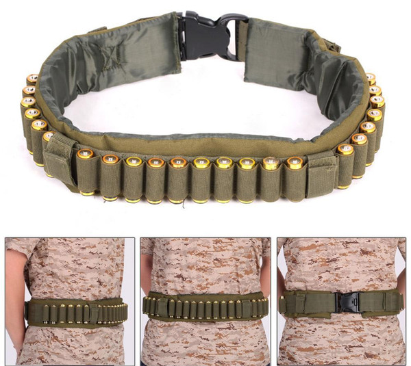 Outdoor Tactical Shotgun Shells Canvas Belt Hunting Portable Ammo Carrying Equipment 25 Shells for Ammo Outdoor Hunting EDC