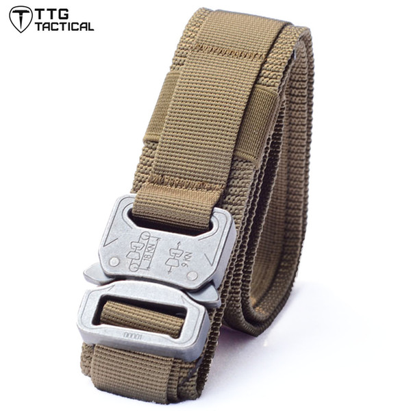 Mens Sports Tactical Belt Nylon Molle Army Belt Outdoor Camping Nylon Combat Belts Made of 1000D Nylon