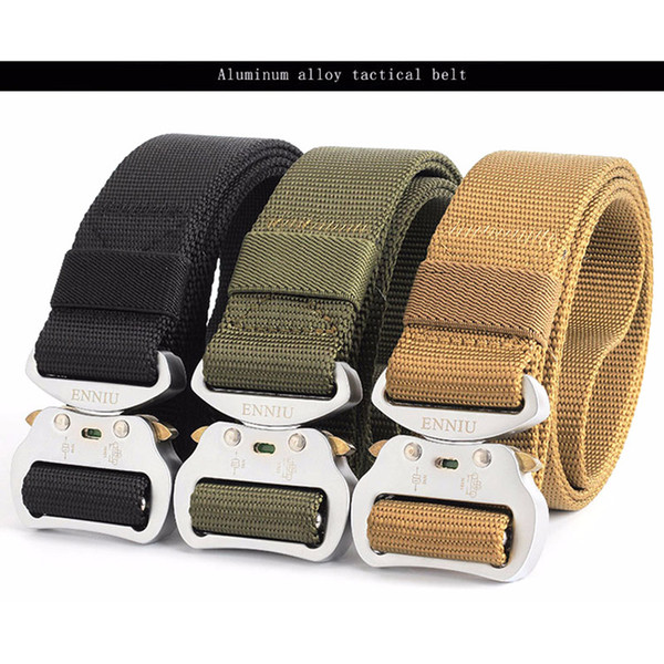 Professoinal Outdoor Equipment Tactical Training Belt Black/Army Green/Brown Multi-function Nylon Alloy Buckle Safety Clasp