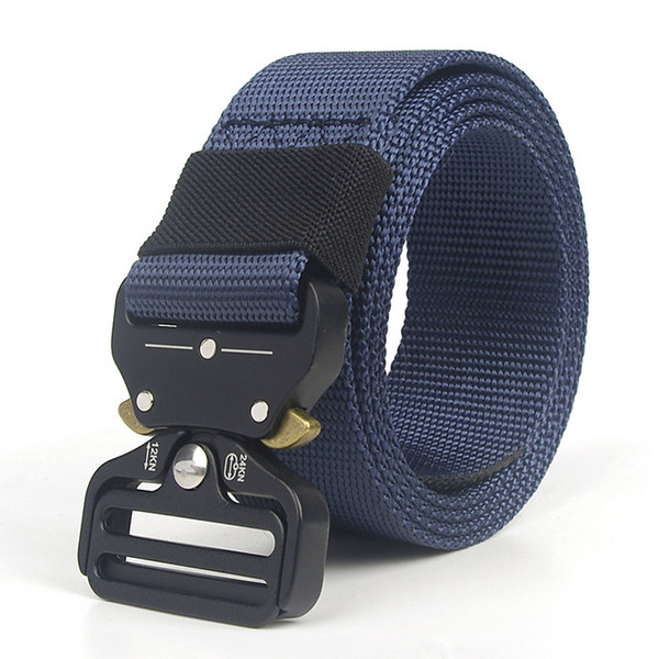 outdoor man canvas army combat blue tactical belt cobra buckle