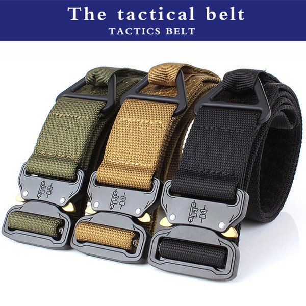 Professional Outdoor Sports Equipment Adjustable Nylon Tactical Belt Black/Green/Brown Function Pearl Fabric Zinc Alloy Safety Clasp