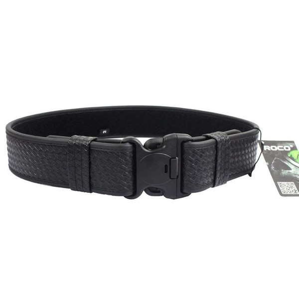 ROCOTACTICAL Basketweave Police Duty Belt, Web Duty Belt with Loop Liner, Police Web Belt Basket Weave in Two Size