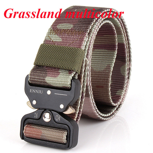 Multicolor Color Tactical Muti-function Belt Nylon Safety Clasp Professional Outdoor Sports Equipment(Color as pic)