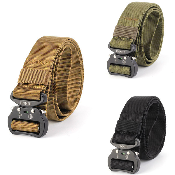 Outdoor Sports Equipment Adjustable Nylon Tactical Belt Black/Green/Brown Function Pearl Fabric Zinc Alloy Safety Clasp