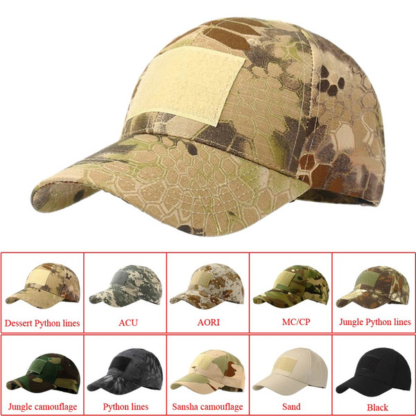 2019 Outdoor Sport Snapback Caps Camouflage Hat Simplicity Tactical climbing Army Camo Hunting Cap Hat For Men Adult Cap