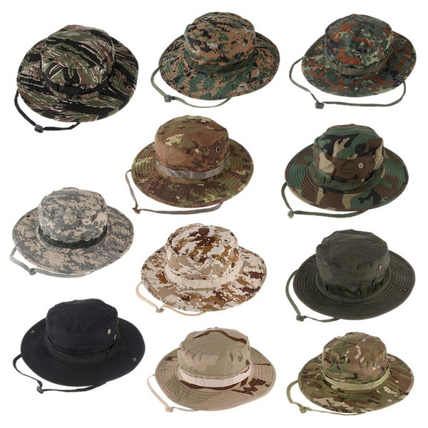 Tactical Airsoft Sniper Camouflage Hats Tactical Anti-scrape Bucket Hat Battle Rip Hats Outdoor Hiking Fishing Hunting Cap Sports Sunhats.