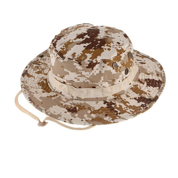 Wholesale camouflage Hunter Hat Sniper Hidden Jungle Sports Ripstop Combat Caps Wide Brim Bucket Hat Camping Hiking Head Wear