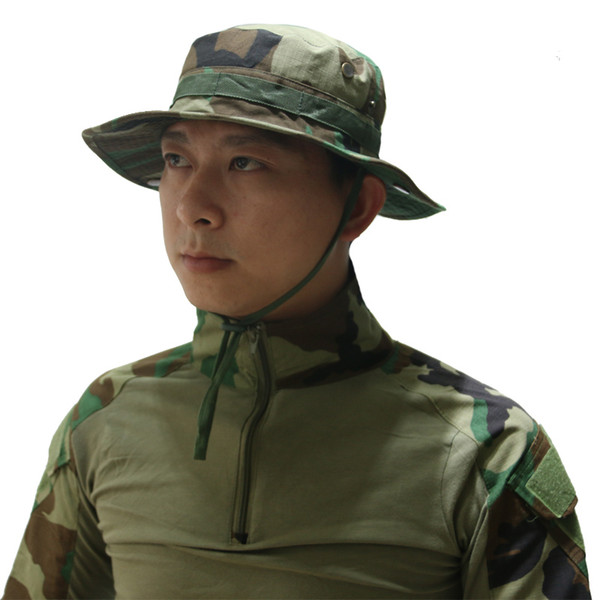 Men's Outdoor Camouflage Hat Round Edge Dome Tactical Visor Fisherman High Quality Canvas Army Tactical Cap