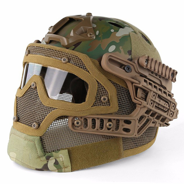 FAST Tactical Helmet BJ PJ MH ABS Mask with Goggles for Airsoft Paintball WarGame Motorcycle Cycling Hunting