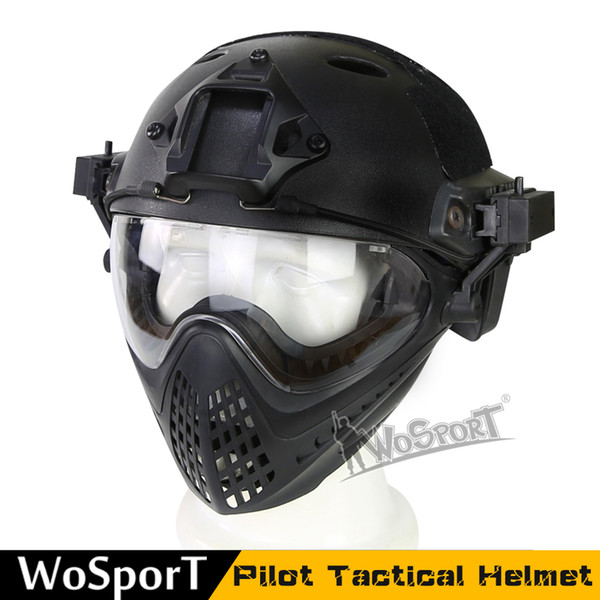 New outdoor tool Tactical Helmet with Mask for CS Airsoft Paintball Tactical Gear WarGame equipment 14 colors