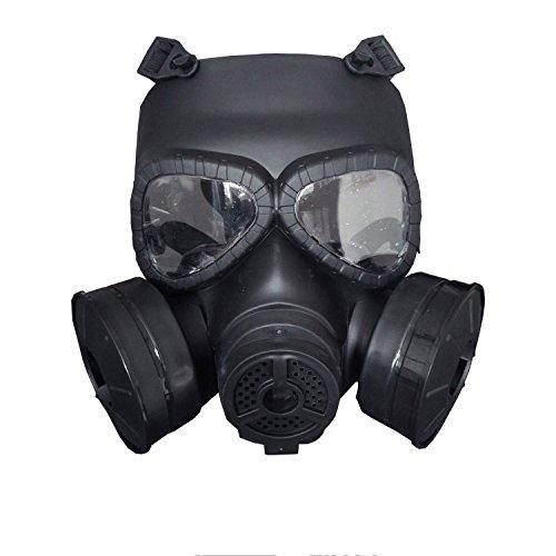 CS soft Dummy Gas Mask for Tactical Paintball War Game with Double Filter Fans Full Face Guard Antivirus Skull Mask for Halloween