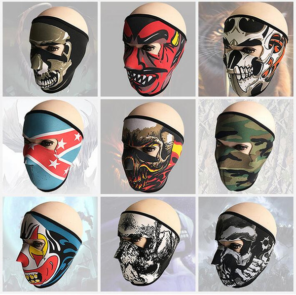 Tactical hood Hunting Breathing Dustproof Face masks ghost Skull Mask Motorcycle Skiing Cycling Full Hood party scary cosplay costumes mask