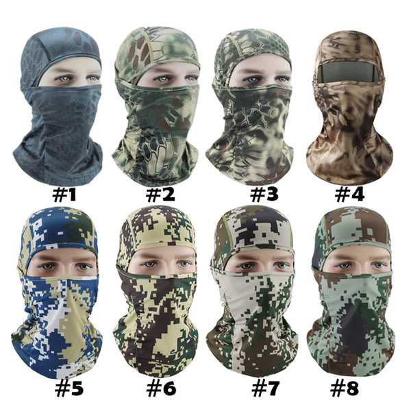 Tactical Hat CS Camouflage Chieftain Mask Army Outdoor Lifelike Hunting Python Veins Headwear Mask Face Balaclava Ski Hood