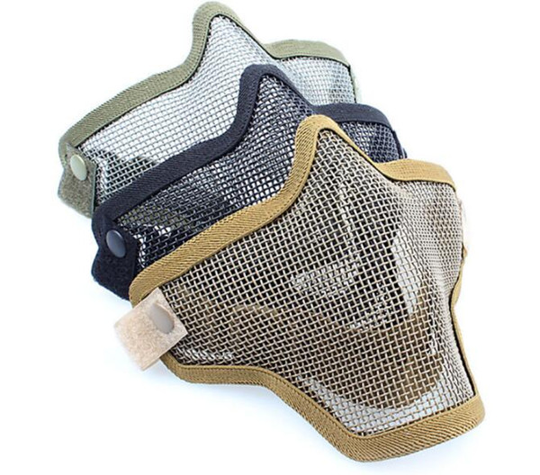 Outdoor Half Face Mask CF Tactical Iron Net Mouth Wire Mesh Protective Mask CS Field Face Mask