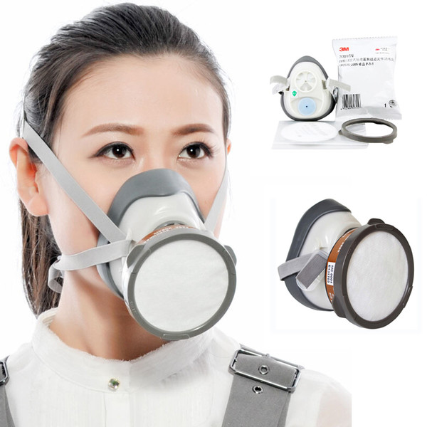 1 Set 3M 1201 Half Face Gas Mask Protective Masks Spray Painting Protection Respirator for Outdoor Sport