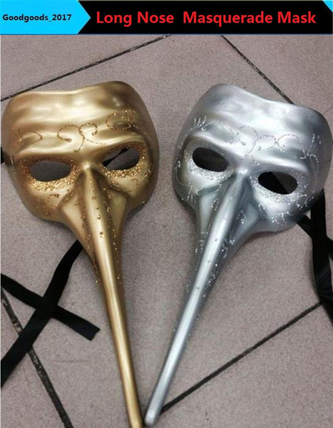 Tactical Hood Mens Long Nose Gothic Venetian Mask Venetian Masquerade Mask Mardi Gras Halloween Prom One Size Fits Most 3 Colors M868