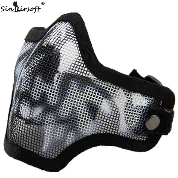 SINAIRSOFT Tactical Strike Steel Half Face Mask skull Airsoft field woodland Mask CM01 Sportswear & Accessories Free shipping