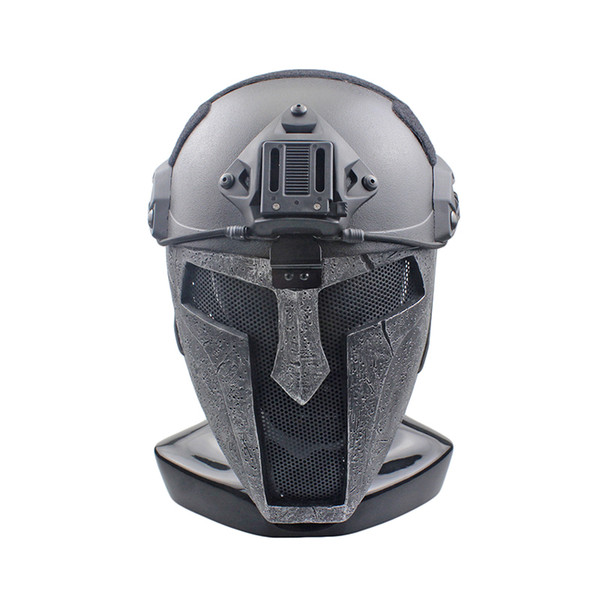 Tactical FRP Half Face CS wargame Protective Head FAST Helmet Mask Spartan Warrior Mask