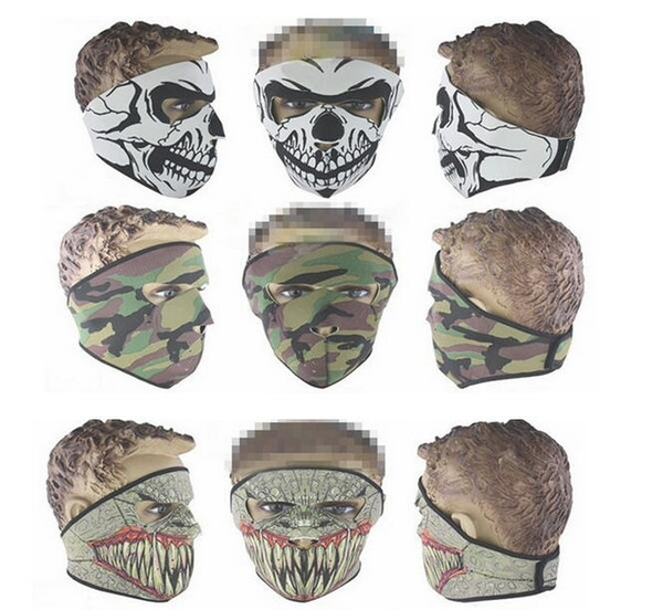 Tactical Hunting Hood full Face Skull Heads Mask Protection Balaclava Hats Wind-proof Wargame Face Masks party cycling mask Halloween masks